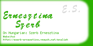 ernesztina szerb business card
